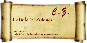 Czibók Zakeus névjegykártya
